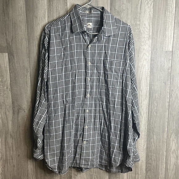 Peter Millar Button Down Shirt‎ Check Extra Large Cotton Sz XL Casual Formal - Picture 1 of 8
